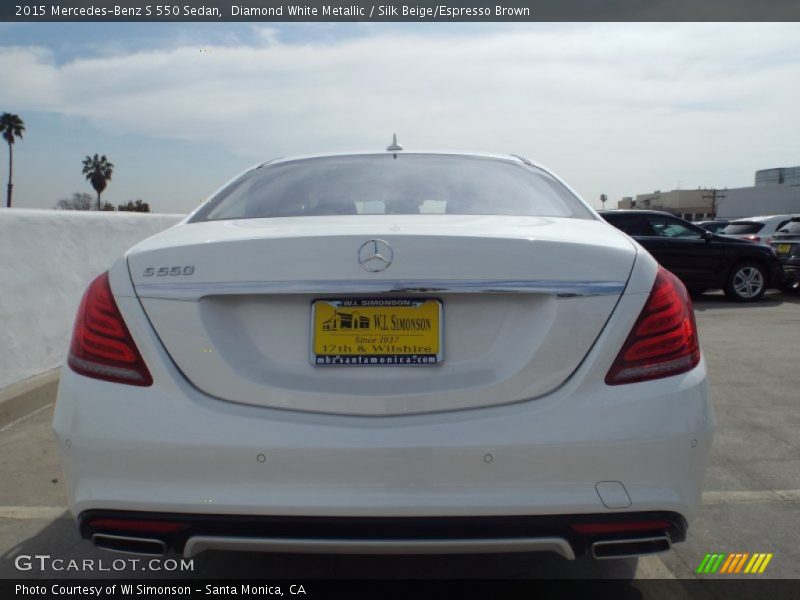 Diamond White Metallic / Silk Beige/Espresso Brown 2015 Mercedes-Benz S 550 Sedan