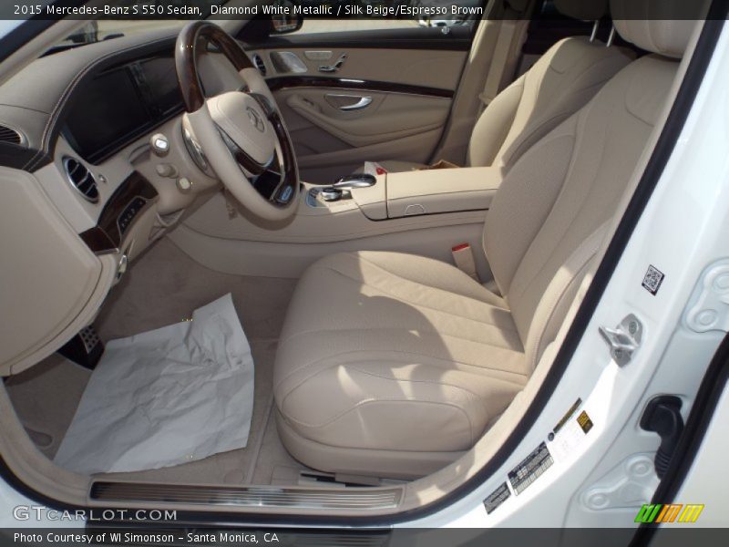Diamond White Metallic / Silk Beige/Espresso Brown 2015 Mercedes-Benz S 550 Sedan