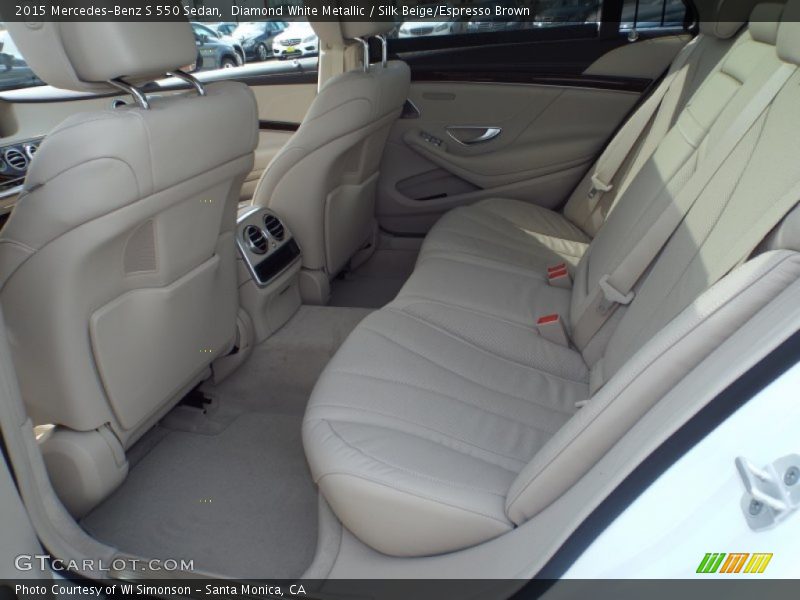 Diamond White Metallic / Silk Beige/Espresso Brown 2015 Mercedes-Benz S 550 Sedan