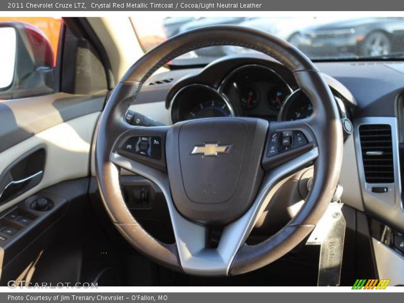 Crystal Red Metallic Tintcoat / Cocoa/Light Neutral Leather 2011 Chevrolet Cruze LTZ