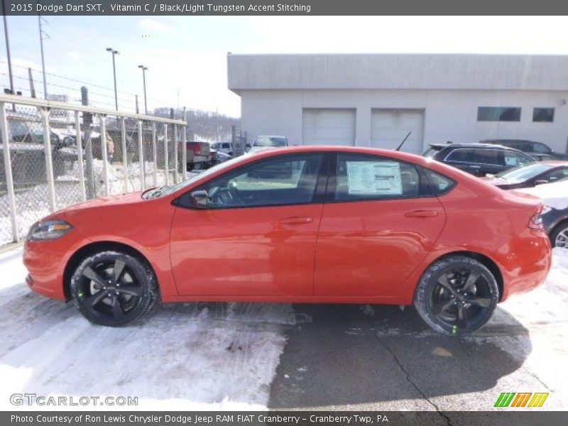 Vitamin C / Black/Light Tungsten Accent Stitching 2015 Dodge Dart SXT
