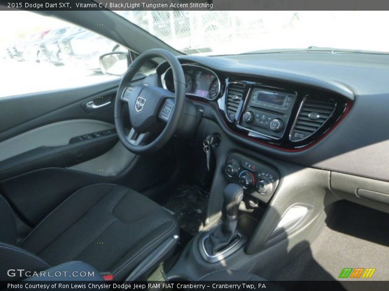 Vitamin C / Black/Light Tungsten Accent Stitching 2015 Dodge Dart SXT