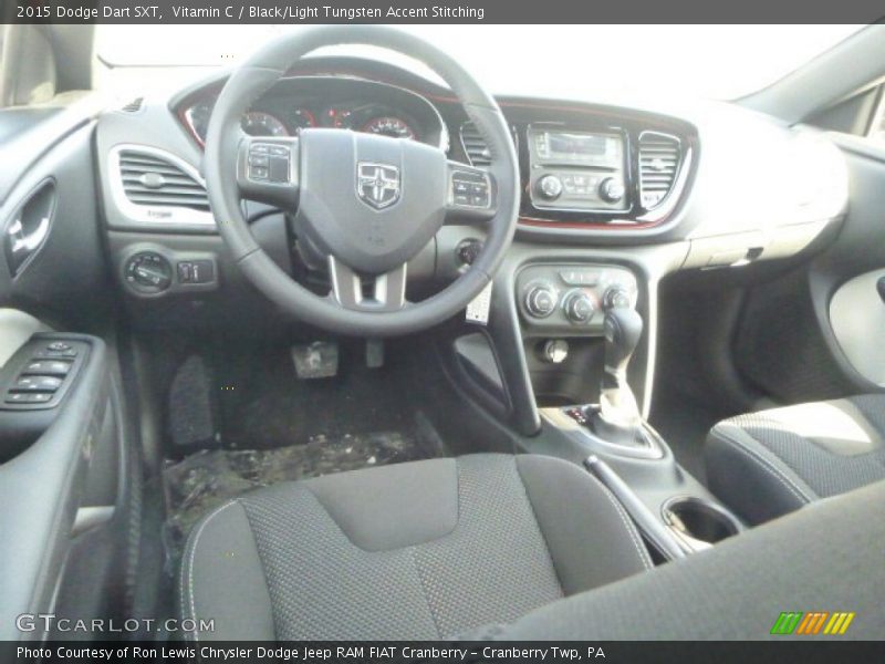 Vitamin C / Black/Light Tungsten Accent Stitching 2015 Dodge Dart SXT