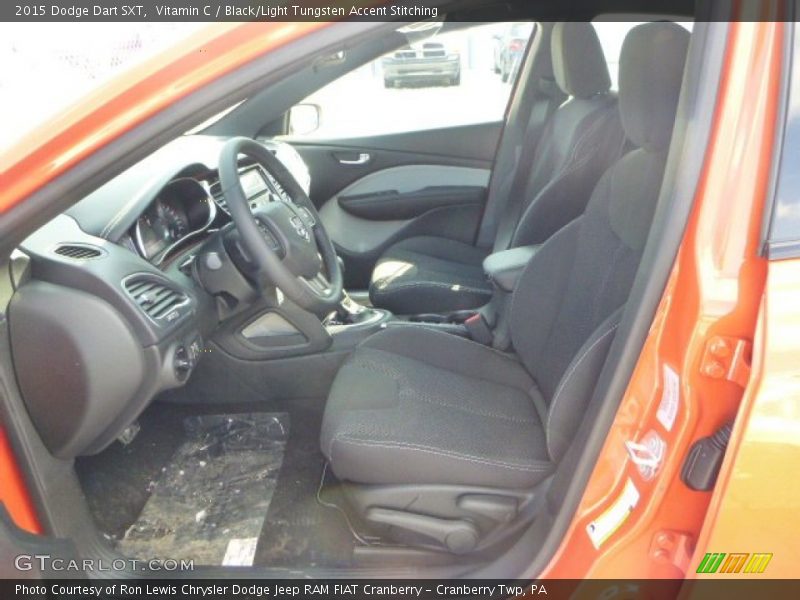 Vitamin C / Black/Light Tungsten Accent Stitching 2015 Dodge Dart SXT