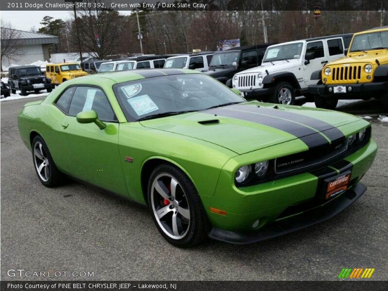 Green with Envy / Dark Slate Gray 2011 Dodge Challenger SRT8 392