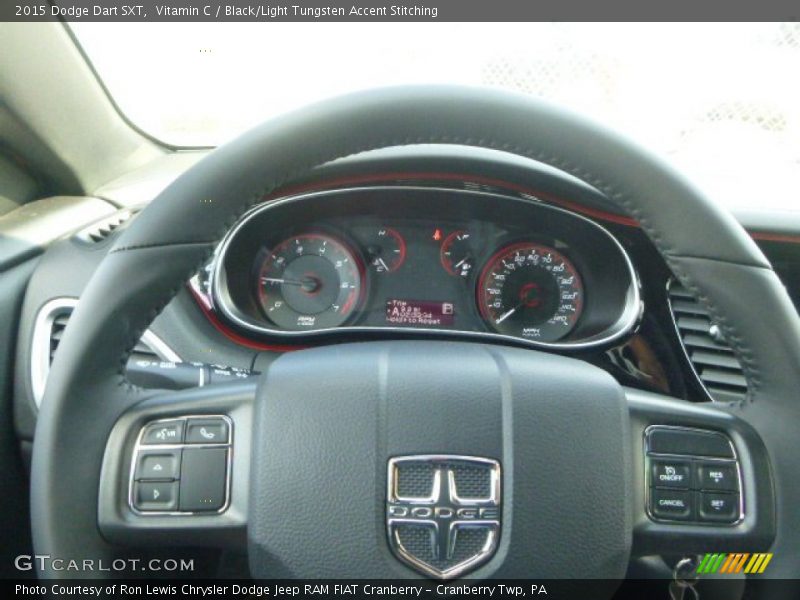 Vitamin C / Black/Light Tungsten Accent Stitching 2015 Dodge Dart SXT