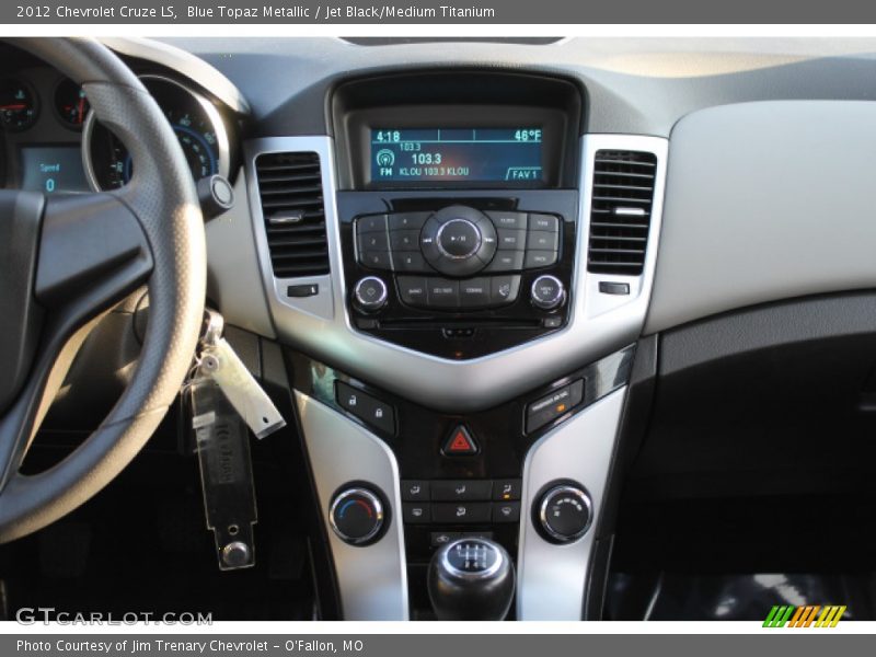 Blue Topaz Metallic / Jet Black/Medium Titanium 2012 Chevrolet Cruze LS