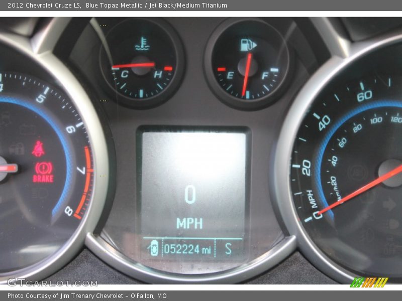 Blue Topaz Metallic / Jet Black/Medium Titanium 2012 Chevrolet Cruze LS