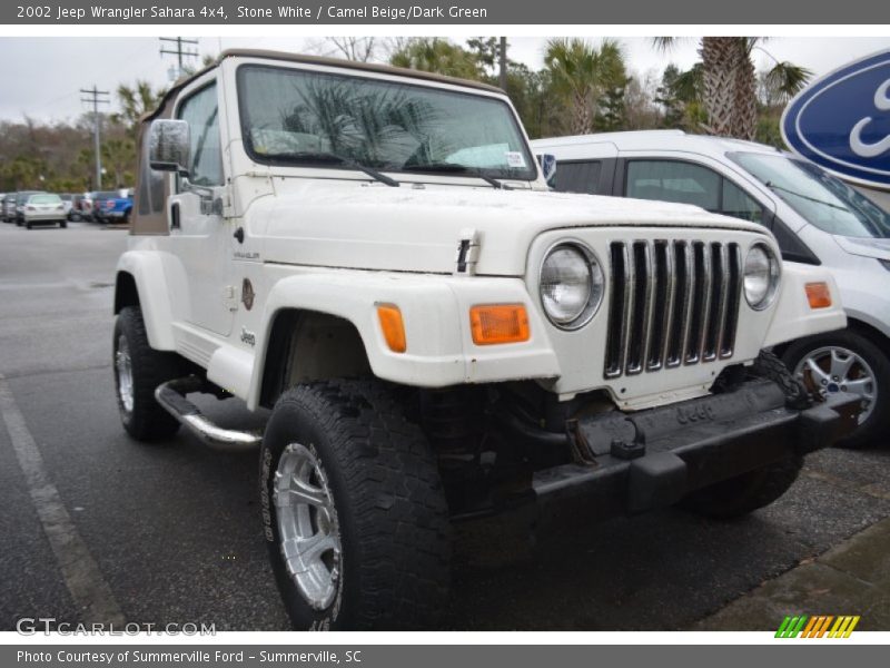 Stone White / Camel Beige/Dark Green 2002 Jeep Wrangler Sahara 4x4