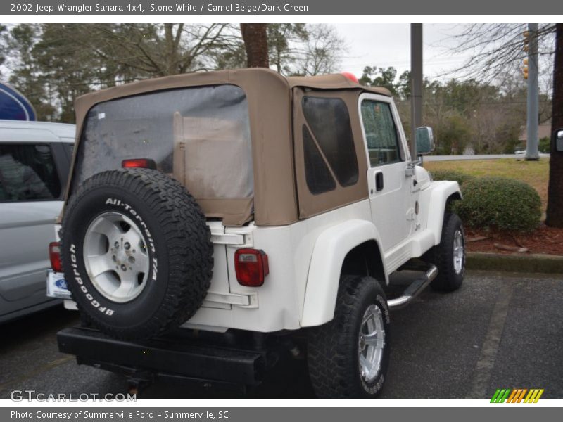 Stone White / Camel Beige/Dark Green 2002 Jeep Wrangler Sahara 4x4