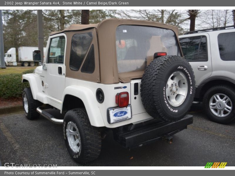 Stone White / Camel Beige/Dark Green 2002 Jeep Wrangler Sahara 4x4