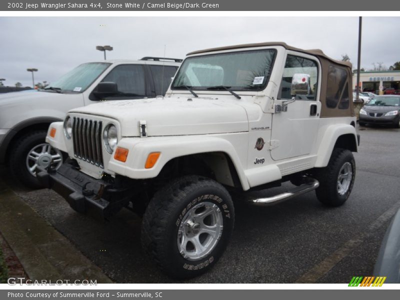 Stone White / Camel Beige/Dark Green 2002 Jeep Wrangler Sahara 4x4