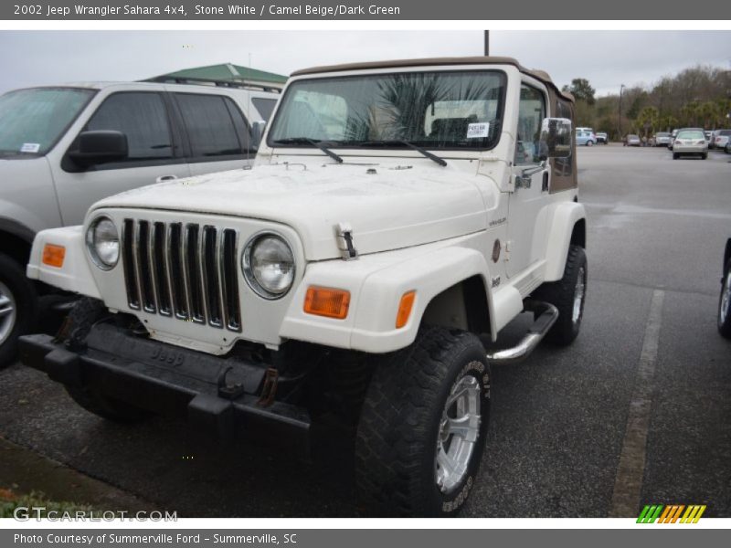 Stone White / Camel Beige/Dark Green 2002 Jeep Wrangler Sahara 4x4