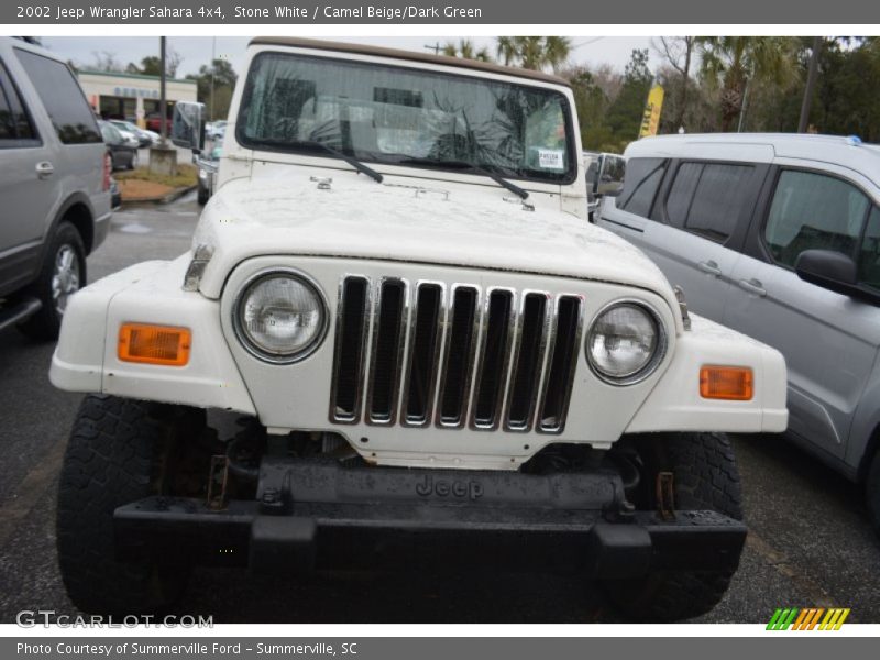 Stone White / Camel Beige/Dark Green 2002 Jeep Wrangler Sahara 4x4