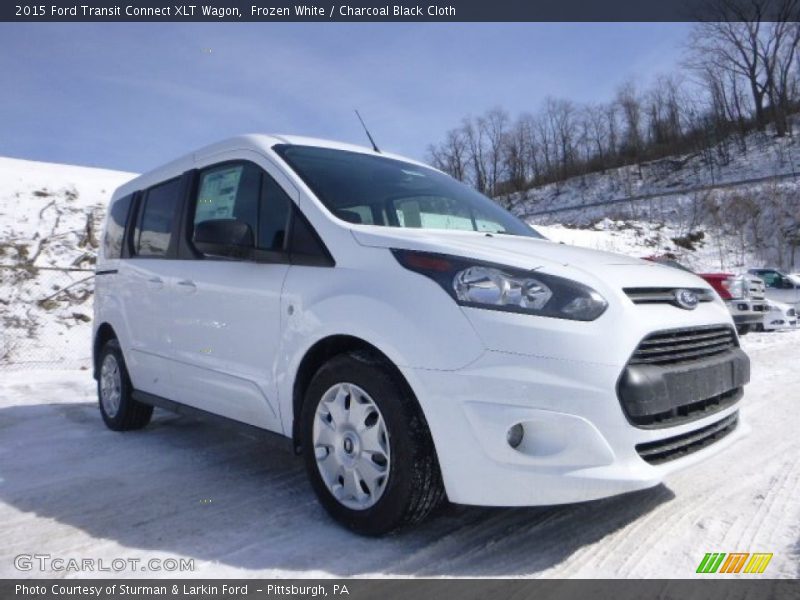 Frozen White / Charcoal Black Cloth 2015 Ford Transit Connect XLT Wagon