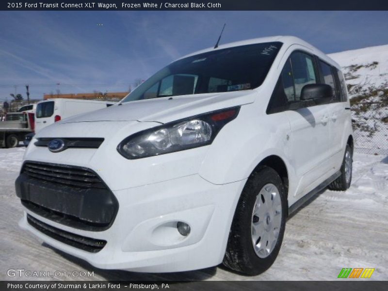 Frozen White / Charcoal Black Cloth 2015 Ford Transit Connect XLT Wagon