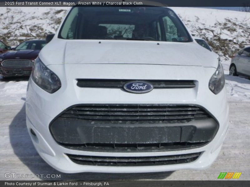 Frozen White / Charcoal Black Cloth 2015 Ford Transit Connect XLT Wagon