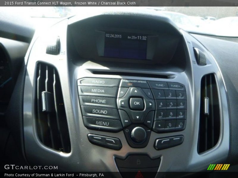 Frozen White / Charcoal Black Cloth 2015 Ford Transit Connect XLT Wagon