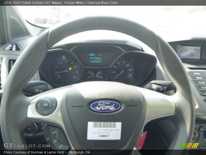 Frozen White / Charcoal Black Cloth 2015 Ford Transit Connect XLT Wagon
