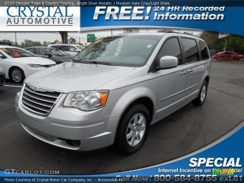 Bright Silver Metallic / Medium Slate Gray/Light Shale 2010 Chrysler Town & Country Touring