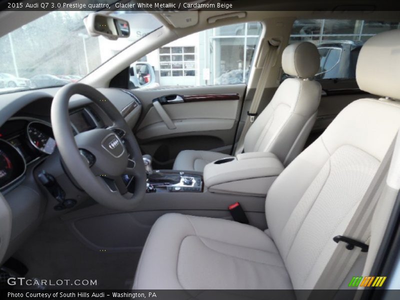 Glacier White Metallic / Cardamom Beige 2015 Audi Q7 3.0 Prestige quattro