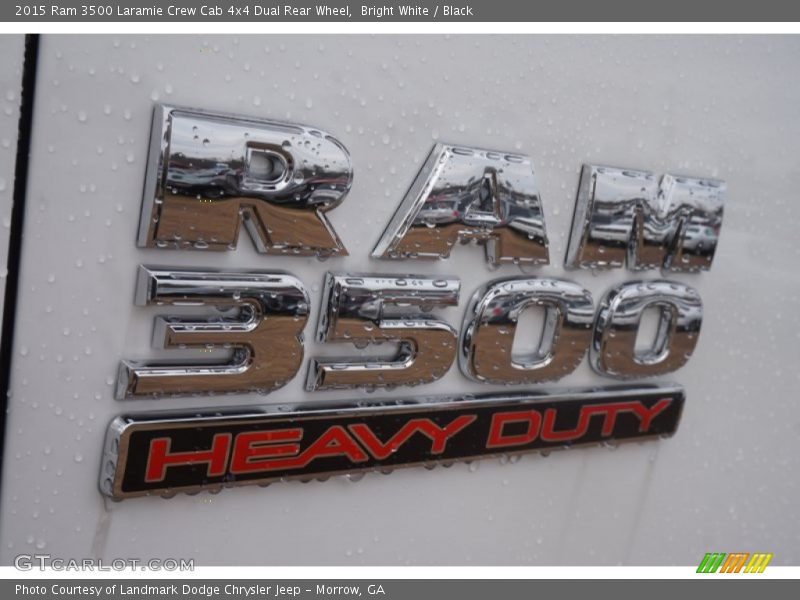 Bright White / Black 2015 Ram 3500 Laramie Crew Cab 4x4 Dual Rear Wheel
