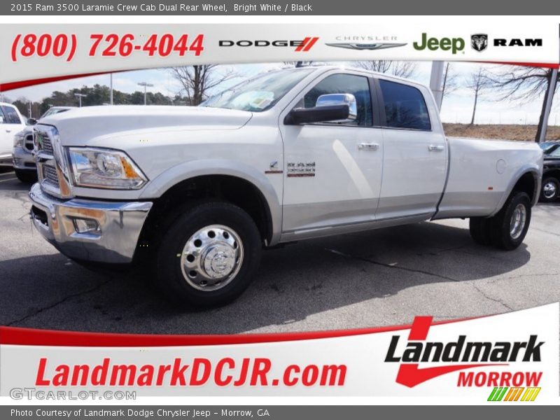 Bright White / Black 2015 Ram 3500 Laramie Crew Cab Dual Rear Wheel