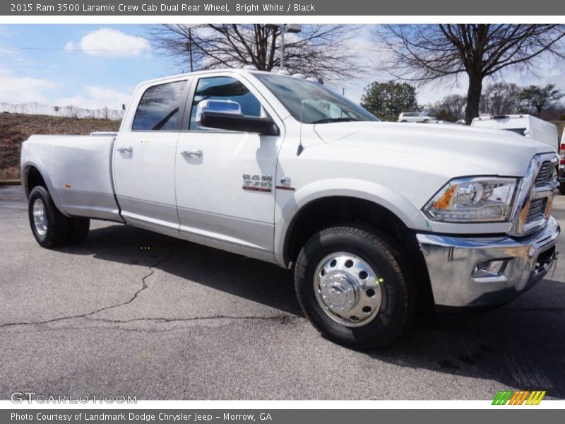 Bright White / Black 2015 Ram 3500 Laramie Crew Cab Dual Rear Wheel