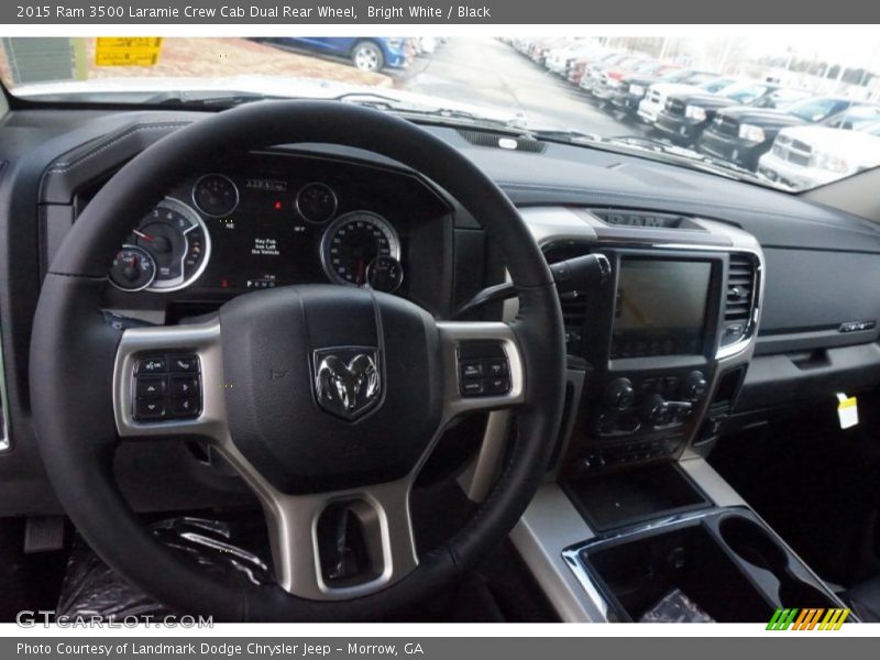 Bright White / Black 2015 Ram 3500 Laramie Crew Cab Dual Rear Wheel