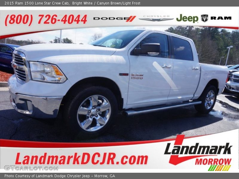 Bright White / Canyon Brown/Light Frost 2015 Ram 1500 Lone Star Crew Cab