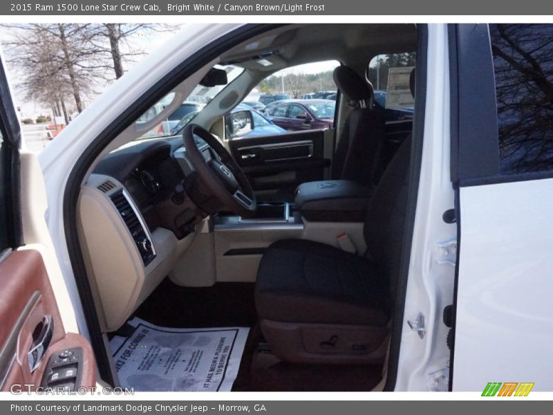 Bright White / Canyon Brown/Light Frost 2015 Ram 1500 Lone Star Crew Cab