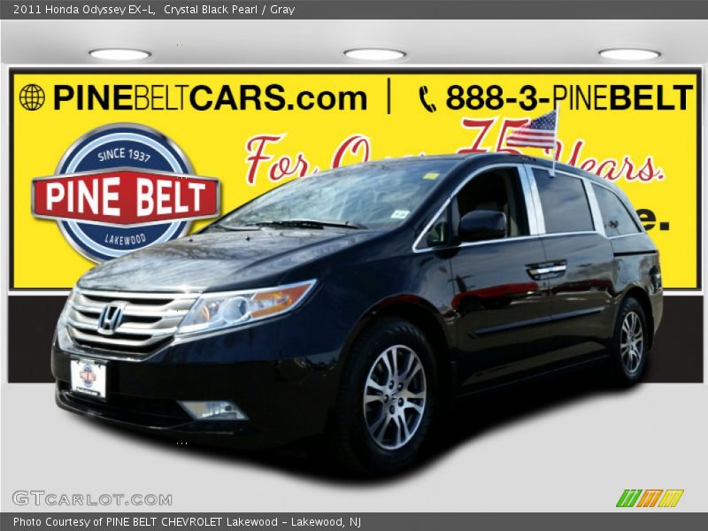 Crystal Black Pearl / Gray 2011 Honda Odyssey EX-L
