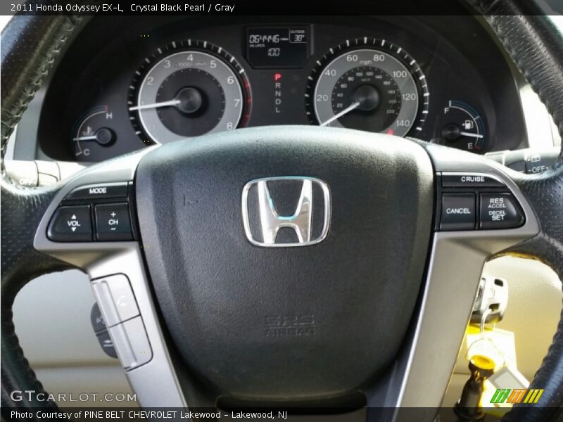 Crystal Black Pearl / Gray 2011 Honda Odyssey EX-L