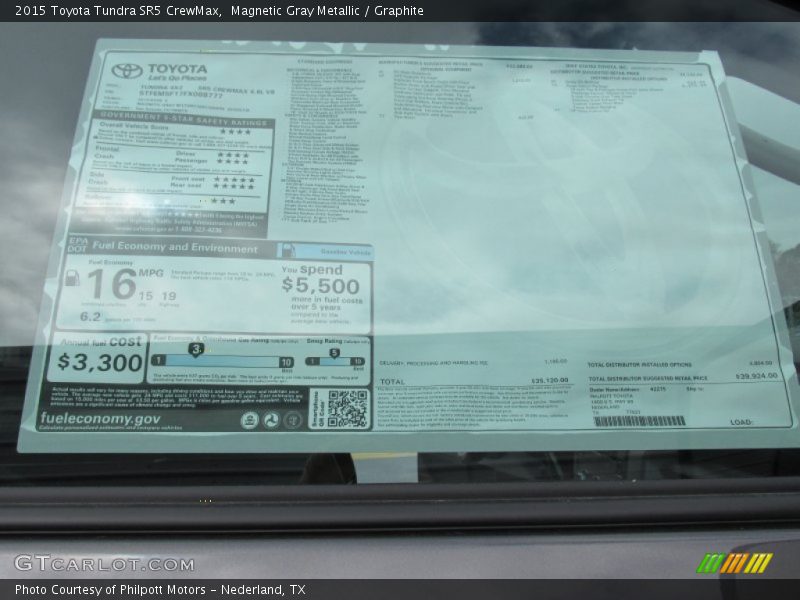 Magnetic Gray Metallic / Graphite 2015 Toyota Tundra SR5 CrewMax