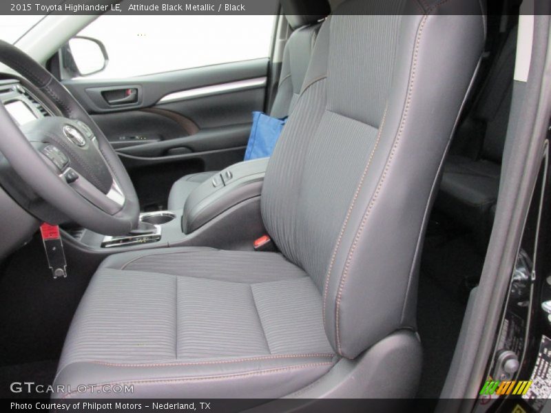 Front Seat of 2015 Highlander LE