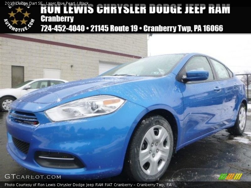 Laser Blue Pearl / Black 2015 Dodge Dart SE