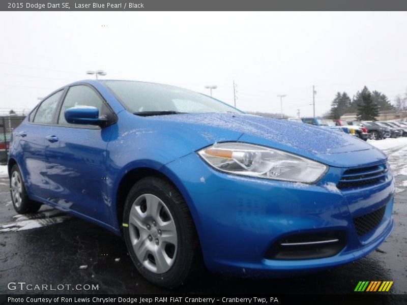 Laser Blue Pearl / Black 2015 Dodge Dart SE