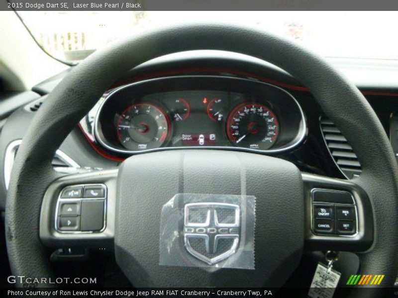 Laser Blue Pearl / Black 2015 Dodge Dart SE