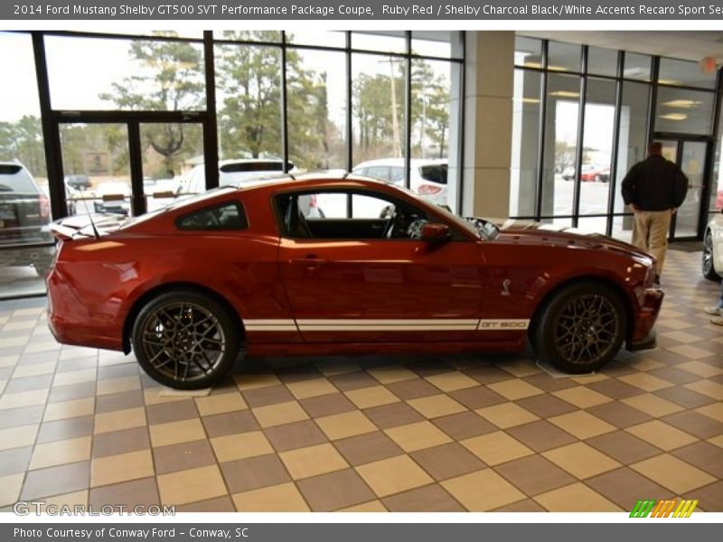 Ruby Red / Shelby Charcoal Black/White Accents Recaro Sport Seats 2014 Ford Mustang Shelby GT500 SVT Performance Package Coupe