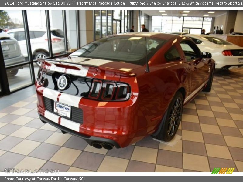 Ruby Red / Shelby Charcoal Black/White Accents Recaro Sport Seats 2014 Ford Mustang Shelby GT500 SVT Performance Package Coupe