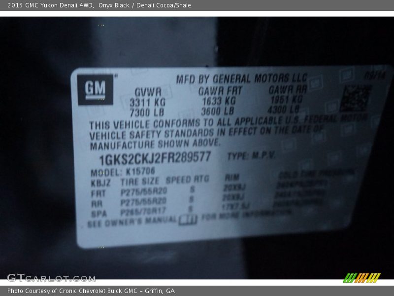 Onyx Black / Denali Cocoa/Shale 2015 GMC Yukon Denali 4WD