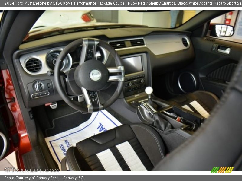  2014 Mustang Shelby GT500 SVT Performance Package Coupe Shelby Charcoal Black/White Accents Recaro Sport Seats Interior