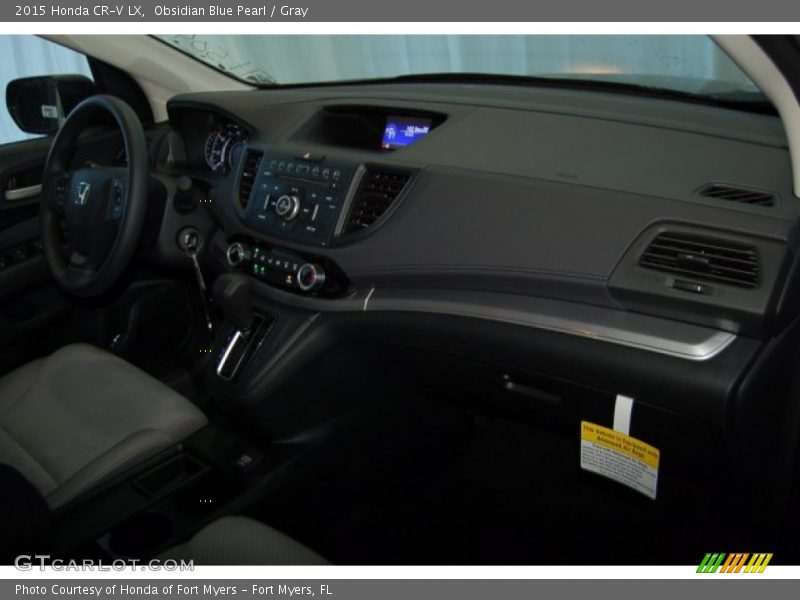 Obsidian Blue Pearl / Gray 2015 Honda CR-V LX