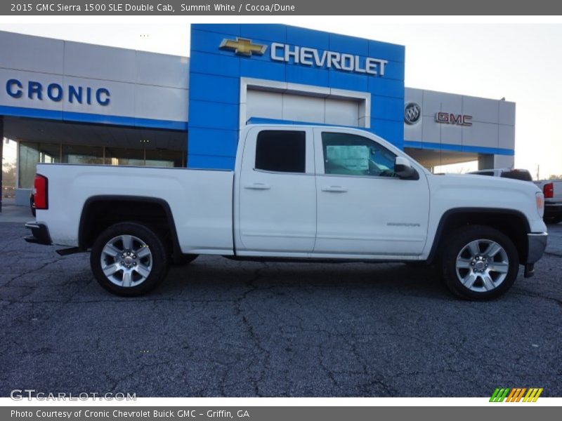Summit White / Cocoa/Dune 2015 GMC Sierra 1500 SLE Double Cab