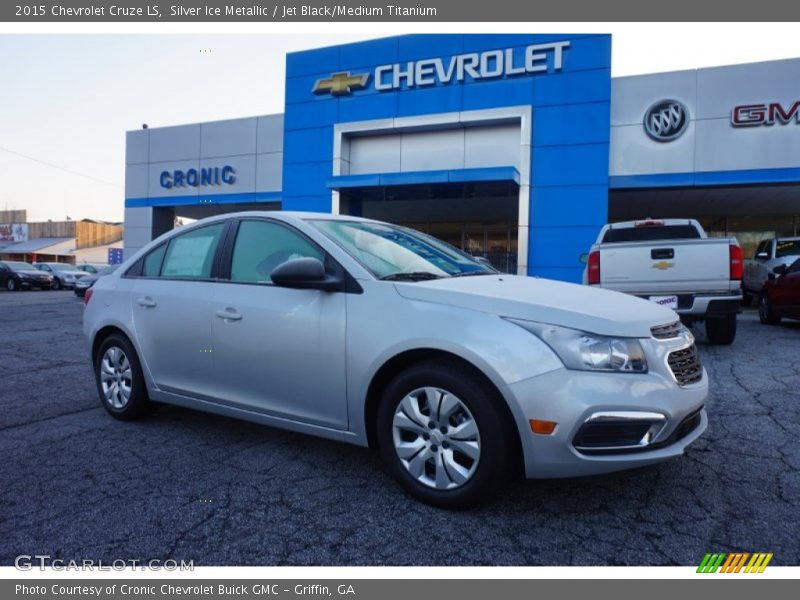 Silver Ice Metallic / Jet Black/Medium Titanium 2015 Chevrolet Cruze LS