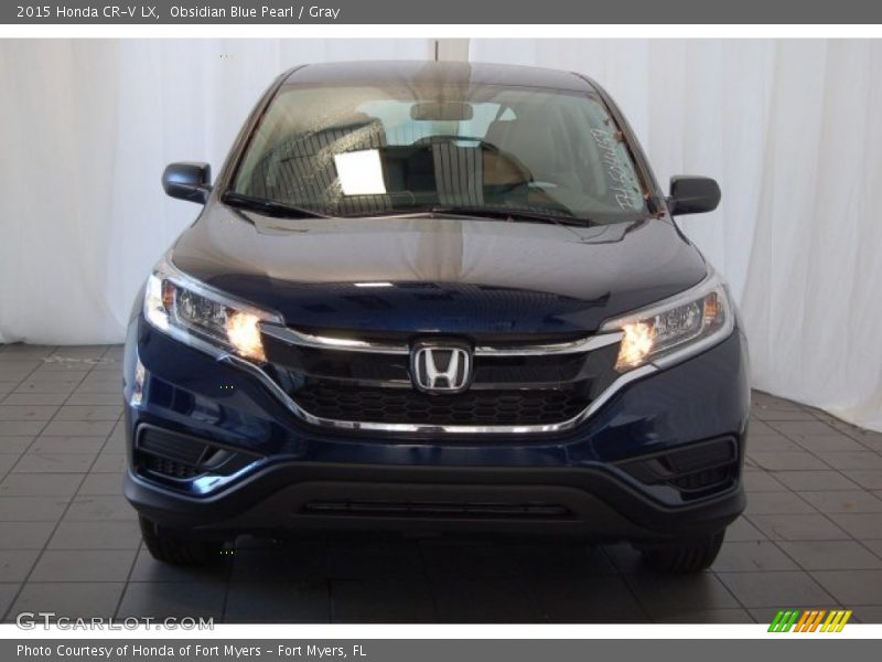 Obsidian Blue Pearl / Gray 2015 Honda CR-V LX