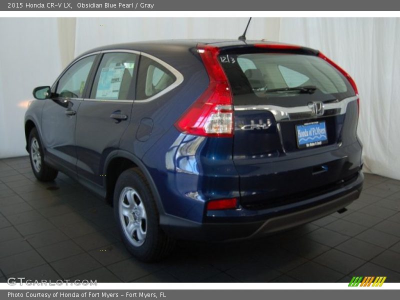 Obsidian Blue Pearl / Gray 2015 Honda CR-V LX