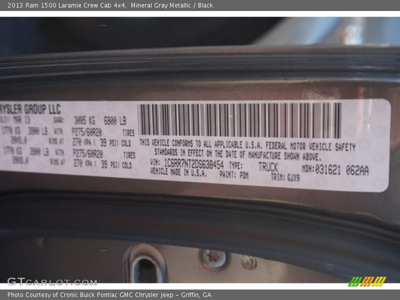 Mineral Gray Metallic / Black 2013 Ram 1500 Laramie Crew Cab 4x4