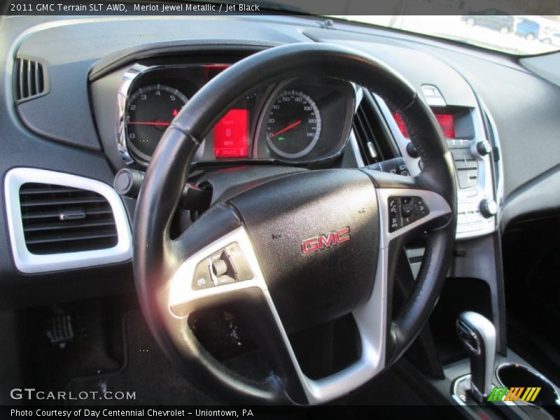 Merlot Jewel Metallic / Jet Black 2011 GMC Terrain SLT AWD