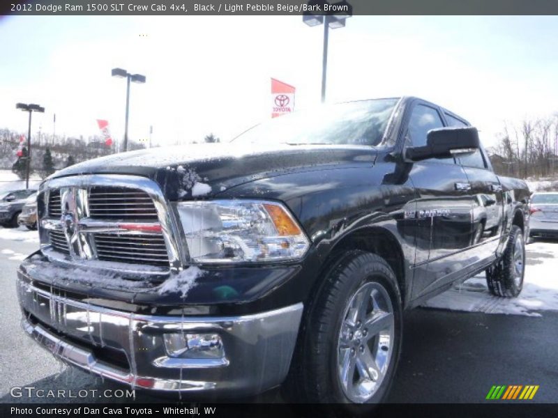 Black / Light Pebble Beige/Bark Brown 2012 Dodge Ram 1500 SLT Crew Cab 4x4